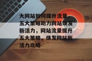 大网站如何提升流量，五大策略助力网站焕发新活力，网站流量提升五大策略，焕发网站新活力攻略