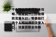 个人网站流量获取全攻略，从零到一，打造爆款流量入口，零基础打造个人网站爆款流量入口，流量获取全攻略
