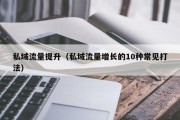 私域流量提升（私域流量增长的10种常见打法）