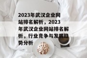 2023年武汉企业网站排名解析，2023年武汉企业网站排名解析，行业竞争与发展趋势分析