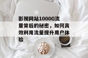 影视网站1000G流量背后的秘密，如何高效利用流量提升用户体验