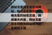 揭秘流量排名软件与网站，助力企业提升网络曝光度的秘密武器，网络曝光利器，揭秘流量排名软件与网站助力企业崛起之道