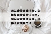 网站流量赚钱揭秘，如何从海量流量中掘金，网站流量变现攻略，揭秘流量掘金之道