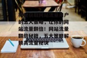 揭秘获取网站流量用户的五大策略，让你的网站流量翻倍！网站流量翻倍秘籍，五大策略解锁高流量秘诀