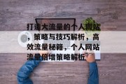 打造大流量的个人网站，策略与技巧解析，高效流量秘籍，个人网站流量倍增策略解析