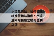 小流量网站，如何实现精准营销与盈利？小流量网站精准营销与盈利之道