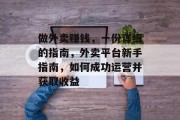 做外卖赚钱,一份详细的指南,外卖平台新手指南,如何成功运营并获取收益