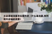 小店基础流量怎么提升的（什么是流量,如何提升店铺的流量）