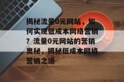 揭秘流量0元网站，如何实现低成本网络营销？流量0元网站的营销奥秘，揭秘低成本网络营销之道