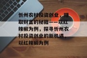 忻州农村投资创业，赚取财富的秘籍——以红辣椒为例，探寻忻州农村投资创业的新机遇，以红辣椒为例