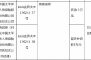 太保寿险抚松支公司因销售误导被罚6万元