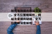 如何有效提升网站流量，全方位策略解析，网站流量提升秘籍，全方位策略深度解析
