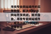 寻找专业网站插件的实用教程，解决你的HB网站开发挑战，新手指南，寻找专业网站插件，成功上线HB网站的实用教程