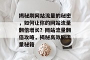 揭秘刷网站流量的秘密，如何让你的网站流量翻倍增长？网站流量翻倍攻略，揭秘高效刷流量秘籍
