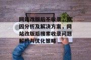 网站改版后不收录，原因分析及解决方案，网站改版后搜索收录问题解析与优化策略