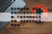 优化网站流量，深度解析如何设置高效引流策略，打造高效网站引流攻略，深度解析优化流量策略
