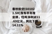 春秋航空(601021.SH)发布半年度业绩，归母净利润11.69亿元，同比下降14.11%