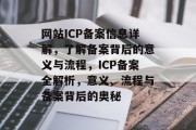 网站ICP备案信息详解，了解备案背后的意义与流程，ICP备案全解析，意义、流程与备案背后的奥秘