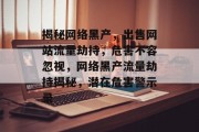 揭秘网络黑产，出售网站流量劫持，危害不容忽视，网络黑产流量劫持揭秘，潜在危害警示录