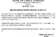 中国银行：完成发行减记型无固定期限资本债券