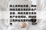 网上卖网站流量，揭秘网络流量交易的灰色产业链，网络流量交易灰色产业链揭秘，揭秘网上卖网站流量的秘密世界
