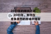 2049年的赚钱之道,2049年,如何在竞争激烈的市场中赚取财富?