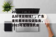 2023年广东省有什么好项目赚钱?,广东省优质项目投资指南,2023年度赚钱机会 2023年广东省有什么好项目赚钱?,广东省优质项目投资指南,2023年度赚钱机会