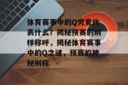 体育赛事中的Q究竟代表什么？揭秘预赛的别样称呼，揭秘体育赛事中的Q之谜，预赛的神秘别称