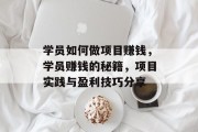 学员如何做项目赚钱,学员赚钱的秘籍,项目实践与盈利技巧分享
