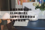 华康生物医学(08622.HK)拟8月15日举行董事会会议以审批中期业绩