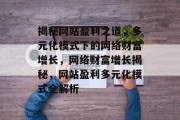 揭秘网站盈利之道，多元化模式下的网络财富增长，网络财富增长揭秘，网站盈利多元化模式全解析