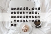 淘米网站流量，解析其增长策略与市场前景，淘米网站流量增长解析，策略揭秘与市场前景展望