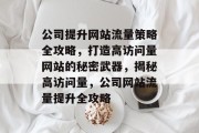 公司提升网站流量策略全攻略，打造高访问量网站的秘密武器，揭秘高访问量，公司网站流量提升全攻略