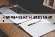 小说如何提升流量快点（小说流量怎么赚钱的）