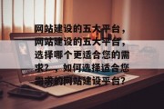 网站建设的五大平台，网站建设的五大平台，选择哪个更适合您的需求？，如何选择适合您需求的网站建设平台？