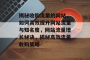 揭秘收购流量的网站，如何高效提升网站流量与知名度，网站流量增长秘诀，揭秘高效流量收购策略