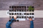 流量看网站怎么卡，揭秘网站卡顿背后的真相及解决方法，网站卡顿之谜，揭秘原因与高效解决策略