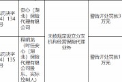 安心（湖北）保险代理有限公司被罚3万元：未按规定设立分支机构经营保险代理业务
