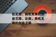 在云南，商机无限的创业之路，云南，商机无限的创业之路