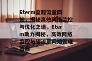 Eterm查超流量网站，揭秘高效网络监控与优化之道，Eterm助力揭秘，高效网络监控与超流量网站管理策略