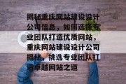 揭秘重庆网站建设设计公司信息，如何选择专业团队打造优质网站，重庆网站建设设计公司揭秘，挑选专业团队打造卓越网站之道