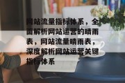 网站流量指标体系，全面解析网站运营的晴雨表，网站流量晴雨表，深度解析网站运营关键指标体系