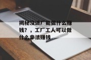 揭秘没进厂能做什么赚钱?,工厂工人可以做什么非法赚钱 揭秘没进厂能做什么赚钱?,工厂工人可以做什么非法赚钱