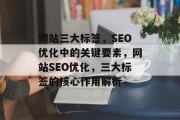 网站三大标签，SEO优化中的关键要素，网站SEO优化，三大标签的核心作用解析