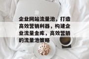 企业网站流量池，打造高效营销利器，构建企业流量金库，高效营销的流量池策略