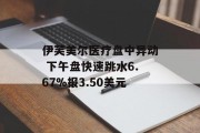 伊芙美尔医疗盘中异动 下午盘快速跳水6.67%报3.50美元