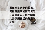 揭秘明星八卦的数据，流量背后的秘密与反思，流量密码，揭秘明星八卦数据背后的秘密与反思