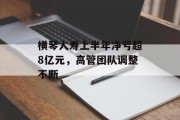 横琴人寿上半年净亏超8亿元，高管团队调整不断