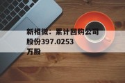 新相微：累计回购公司股份397.0253万股