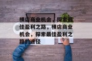 横店商业机会,探索最佳盈利之路,横店商业机会,探索最佳盈利之路的途径